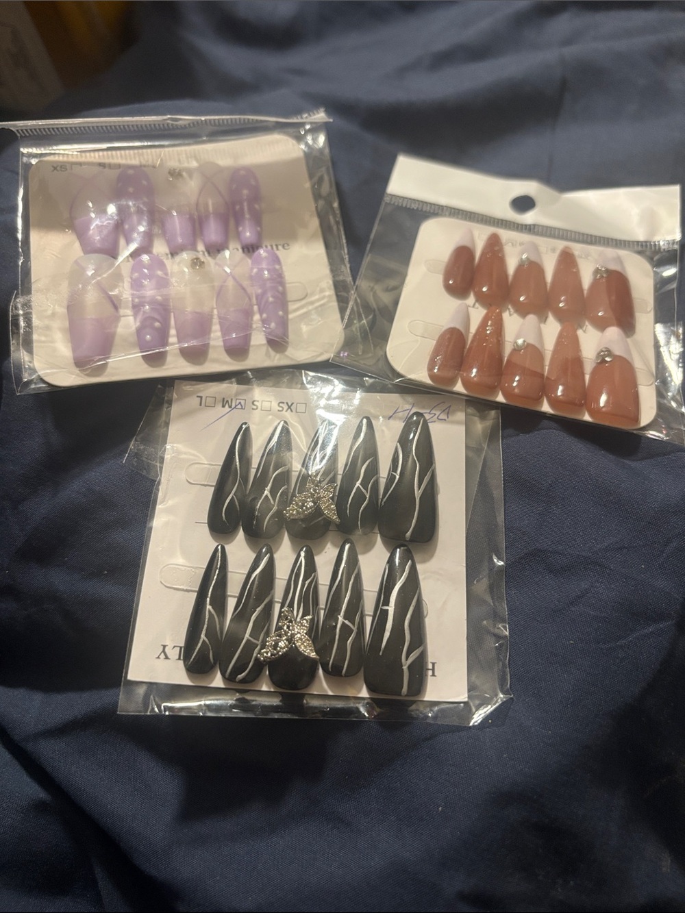 SO Lavender Dot & Ombre Press-On Nail Set